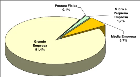 GRÁFICO 2 - Participação em percentagem do valor exportado por porte de empresa – 2007
