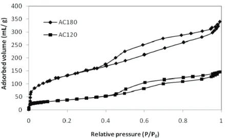 Figure 3. SEM image of the activated carbon prepared  by CO 2  activation for 3 h (AC180)