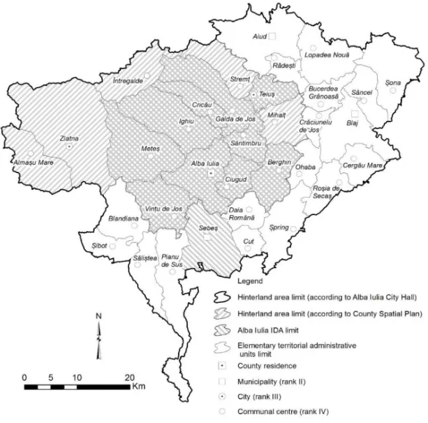 Fig. 6.  Alba )ulia hinterland limits overlay. 