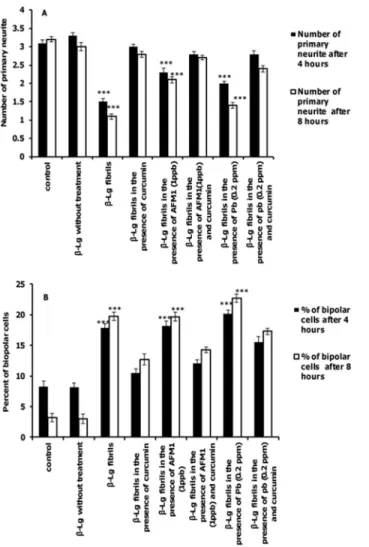 Fig 8. The effects of different forms of β-Lg fibrils on neurite complexity of differentiated PC12 cells.