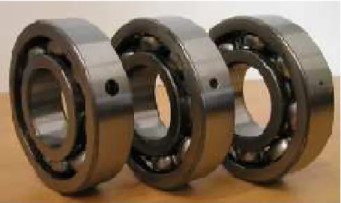 Figure 2. Example of artificially drilled holes   in the outer raceway of a bearing [16]