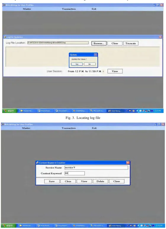 Fig. 3.  Locating log file 
