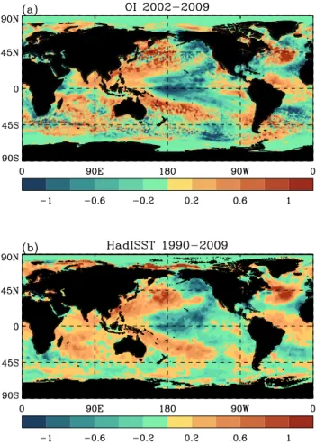 Fig. 9. Zonal wind at 200 hPa, in units of m s −1 , for four fort- fort-night periods in October and November 2008 (colour coding, scale at the bottom)