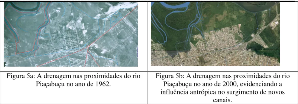 Figura 5a: A drenagem nas proximidades do rio  Piaçabuçu no ano de 1962. 