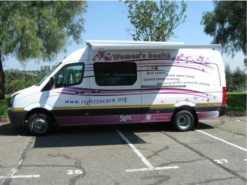Fig 1. Women’s health van, South Africa. Photo by: Right to Care, 2015.