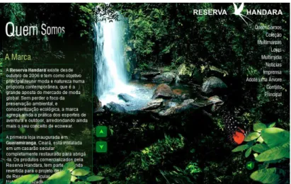 Figura 3: O marketing da natureza preservada no site da Reserva Handara. 