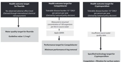 Figure 3.1   Examples of how to set health-based targets for various hazards 