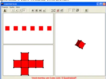 Figura  10:  Figuras  planas  escolhidas  pelo  usuário  e  a  pirâmide  montada  e  visualizado  na  área  3D  com  as  funcionalidades vértice e face ativada