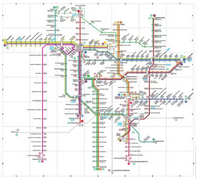 Fig. 1. The corridor of TransJakarta BRT. Source: http://www.transjakarta.co.id 