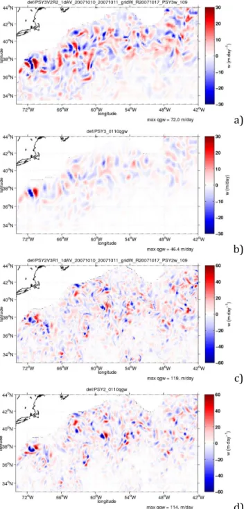 Fig. 10. Zonal wavenumber spectra computed from the recon- recon-structed salinity fields at the surface (a) and at 100 m depth (b).