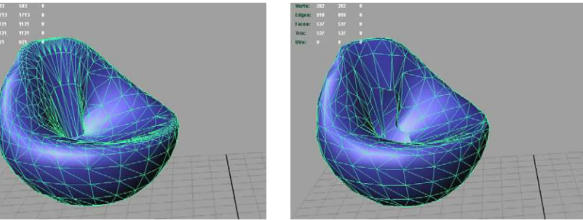 Figure 15. Simplified model with 224 edges.           Figure 16. Simplified model with 78 edges