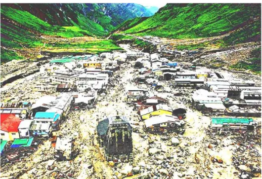 Figure 1. An outlined view of Badrinath town after the flood hit in the year 2013 