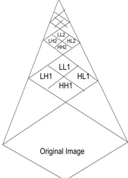 Fig. 3.   Laplasian pyramid of wavelet Multi Resolution Analysis: MRA  C.  Keyword Extraction 
