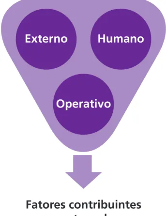 Figura 5.  Tríade de fatores contribuintes aos eventos adversos em serviços de saúde.