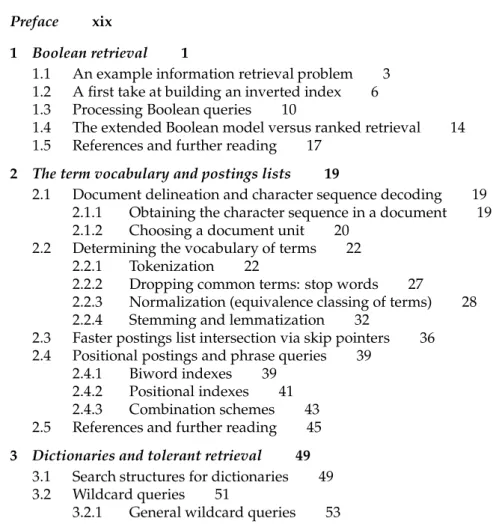 Table of Notation xv Preface xix