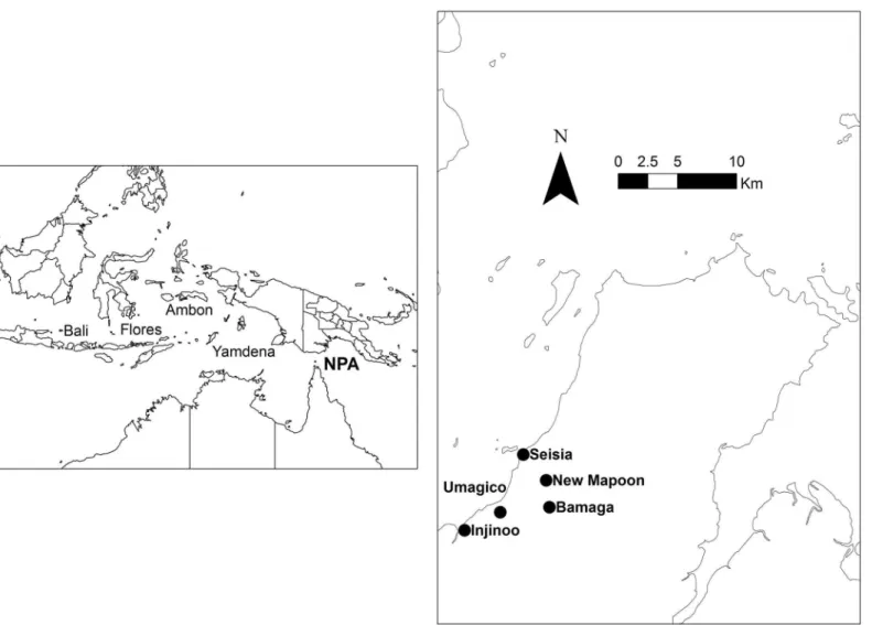 Fig 1. Map of the study sites where a questionnaires survey of dog owners about rabies control strategies was conducted