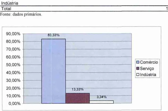 Tabela 01: Setor econômico em que a empresa atua. 