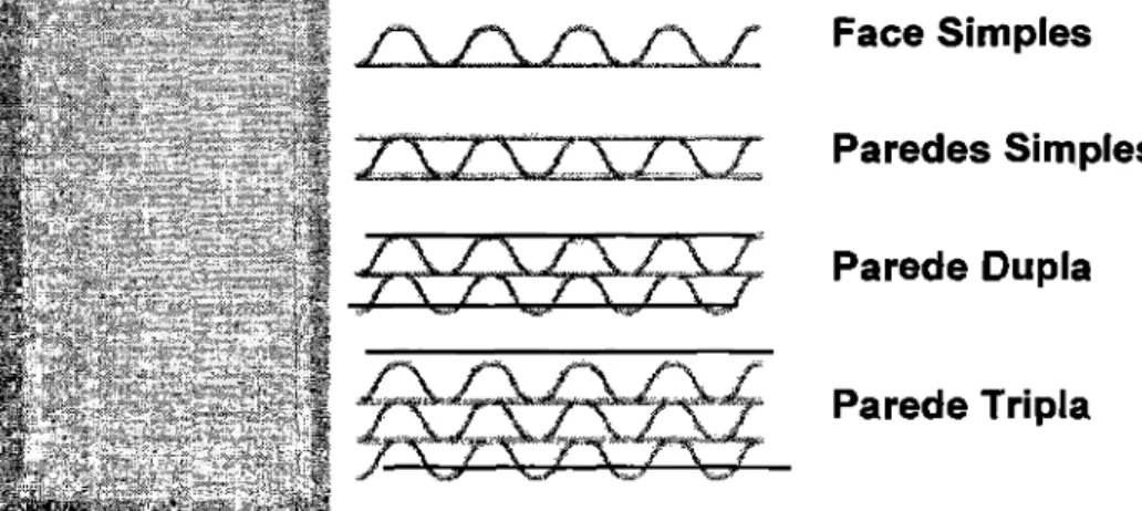 Figura  5:  Tipos de  papelão  ondulado. 