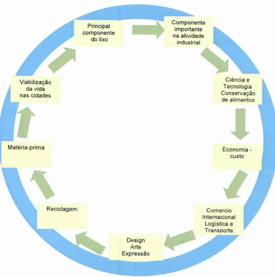 Figura 7: Implicações da embalagem na sociedade  e  no meio ambiente  Fonte: Mestriner (2002, p.09)