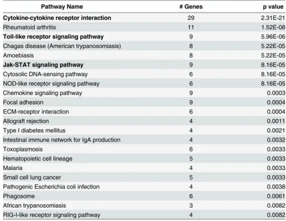 Table 2. Significantly enriched pathways for genes regulated similarly to IL12B by LPG.