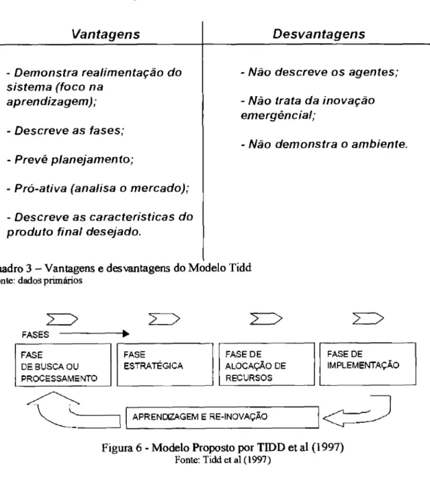 Figura 6 - Modelo Proposto por TIDD et al (1997) 