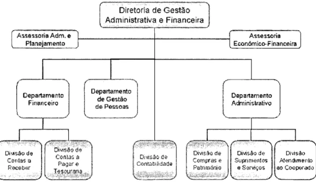 Figura 3 — Organograma Diretoria de  Gestão Administrativa e  Financeira. 