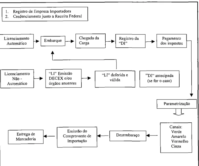 Figura 05: Fluxograma do Despacho Aduaneiro da Importação  Fonte: Nascimento (2006) 