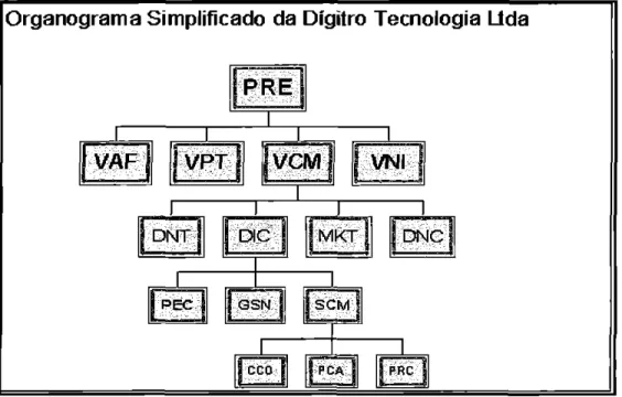 Figura  10 —  Organograma Simplificado  Digifro  Tecnologia  Fonte: Intranet 