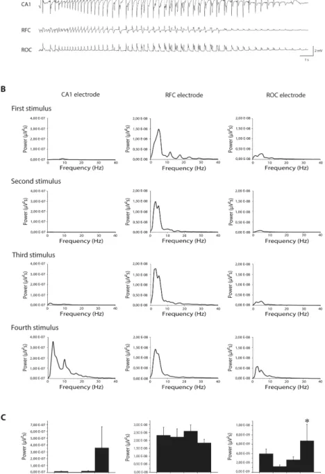 Fig 3. Modifications of ictal event induced by single or repeated stimulations. (A)