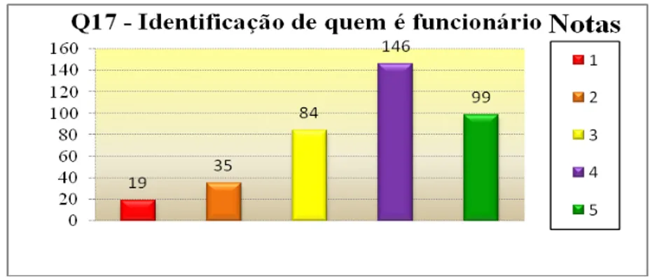 Gráfico 17 – Identificação do funcionário do clube   Fonte: Dados primários (2011). 