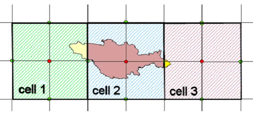Fig. 2. Grids of the chosen GCM model upon the Shigar watershed.