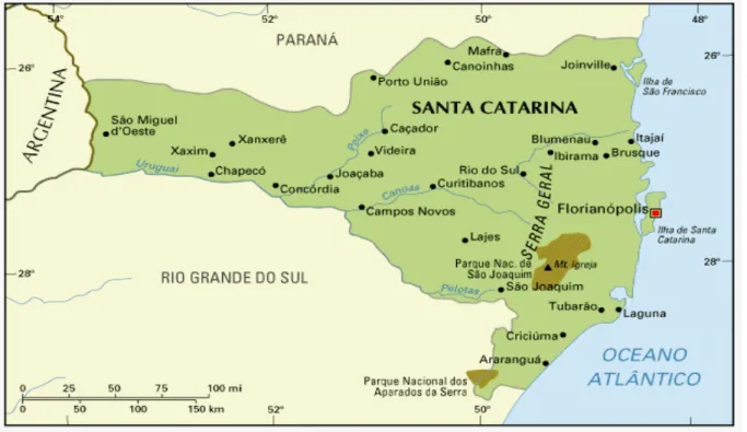 Figura 01 – Mapa de Santa Catarina 