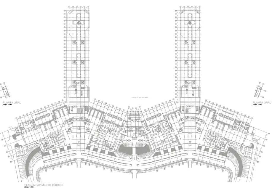 Figura LXXI I – Planta atualizada do pavimento térreo dos Terminais de Passageiros 1 e 2