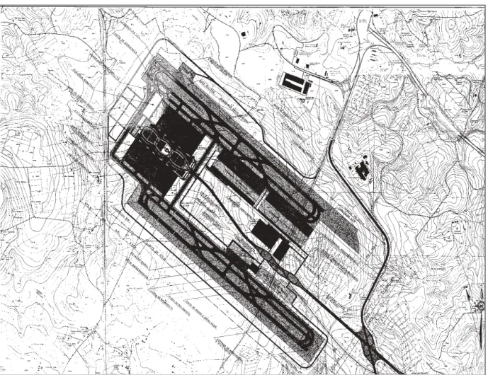 Figura  LXXX  –  Configuração  geral  do  aeroporto  projetada  pela  Figueiredo  Ferraz