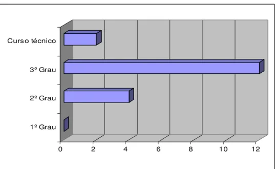 Gráfico 5 – Grau de escolaridade do gestor principal da empresa. 