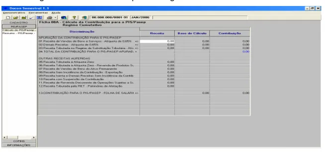 Figura 3 – Cálculo do Pis para o Regime Cumulativo 