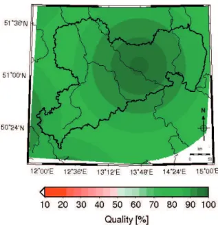 Fig. 2. Static quality field (Q stat ) of radar data.