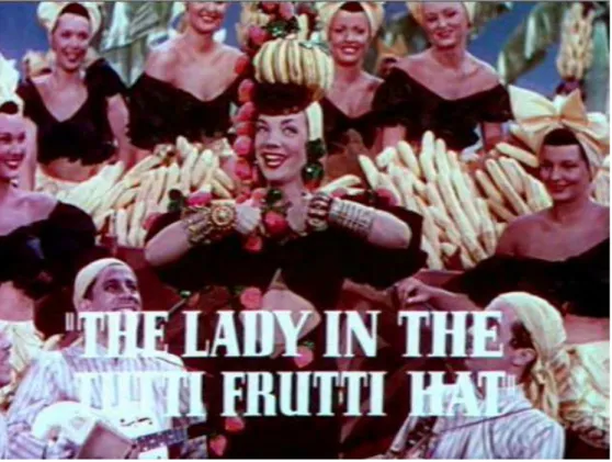 Figura 33 - Carmen Miranda no filme  ” The Lady in the Tutti-Frutti Hat ” , 1943. 90                         