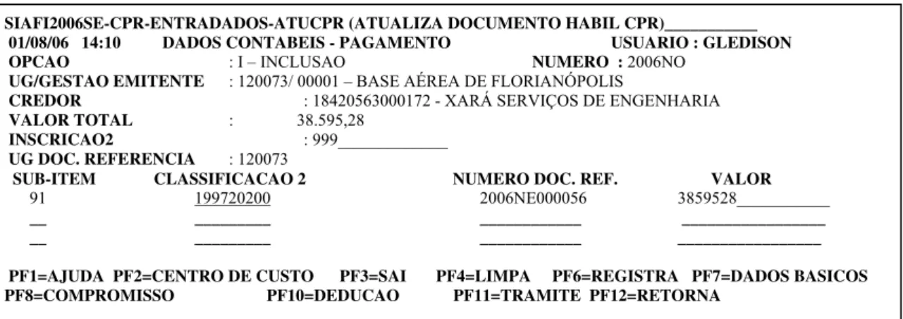 Fig 12. 4ªTela: deduções feitas pelo CPR 