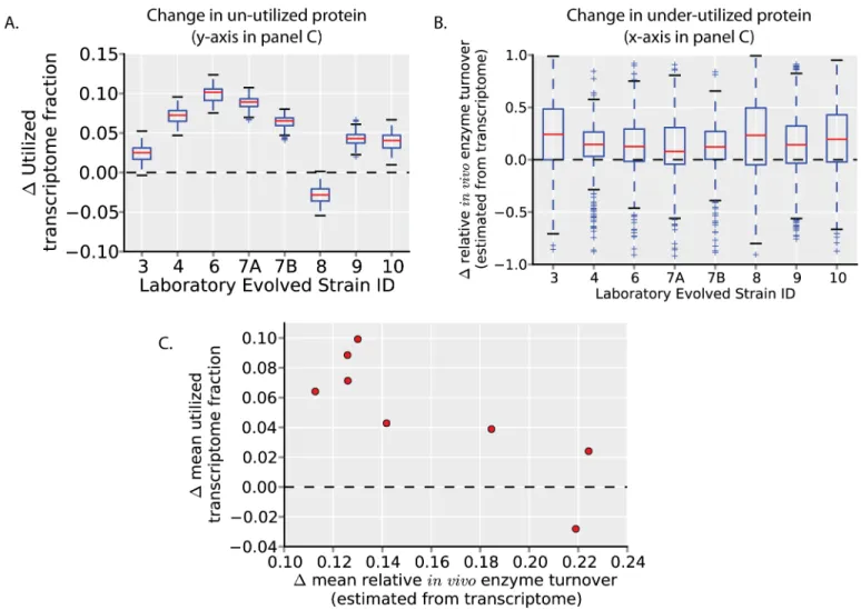Fig 3. Growth rate increases through changes in unused protein allocation in adaptive evolution experiments