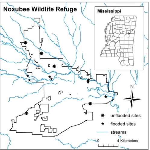 Figure 1. Map of study locations in northeastern Mississippi (Note: some locations are too close together to appear individually in this figure).