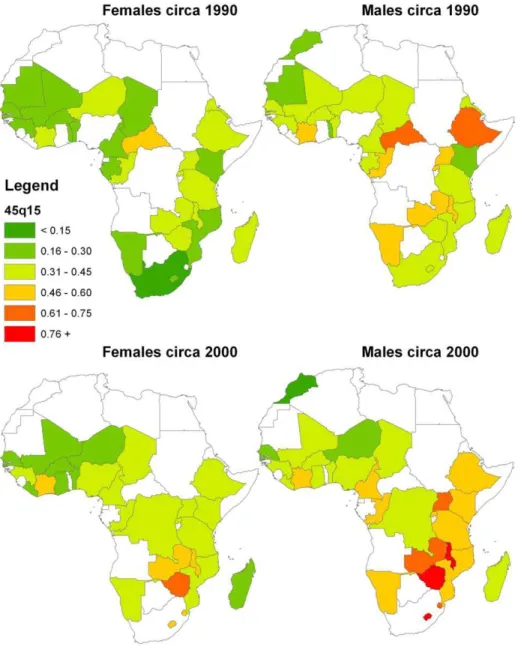 Figure S1 The relationship between percent dead and sibship size for males and females, using an example from the Mali 2006 DHS