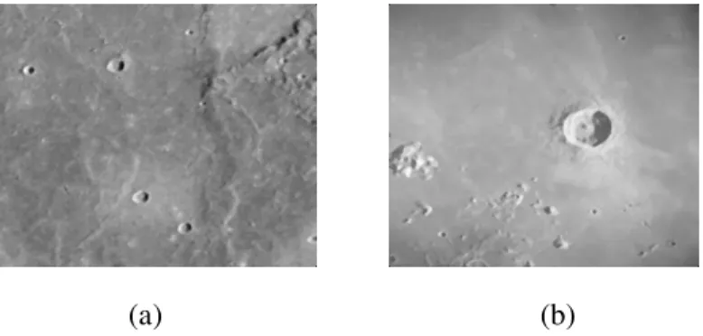 Fig. 4 (a),(b) Filtered images using median and gaussian filter  Steps involved in crater detection: 