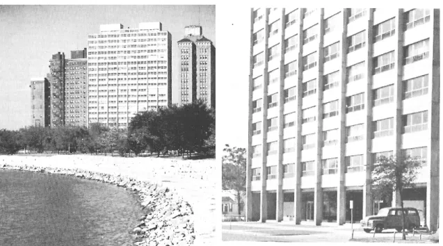 Figura 5: Edifício Plaslaan (1938)  – Roterdã  - fachada e planta do apartamento tipo
