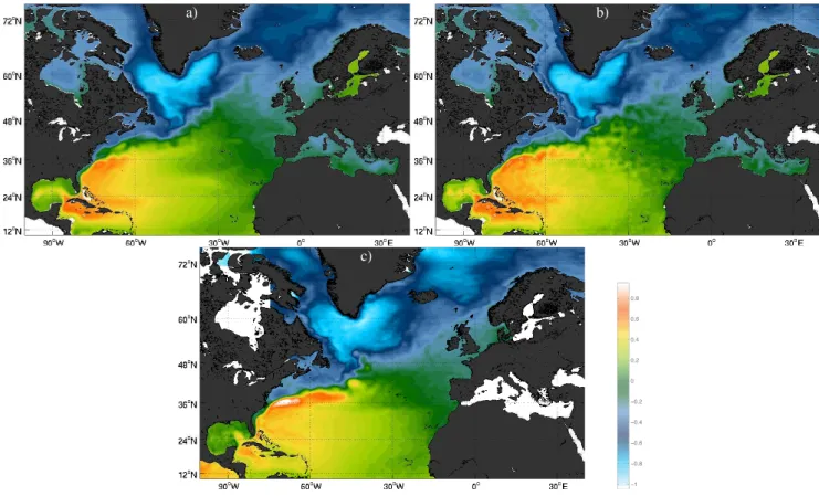 Fig. 10. (a) TOPAZ4 MSSH before bias correction; (b) TOPAZ4 MSSH after bias correction; (c) MDT from CNES-CLS09.