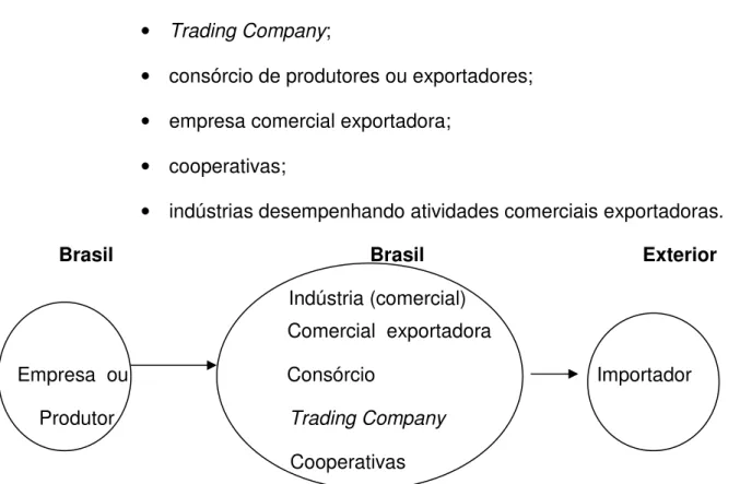 Figura 2: Canal de distribuição via exportação direta   Fonte: Castro (2003, p. 58). 