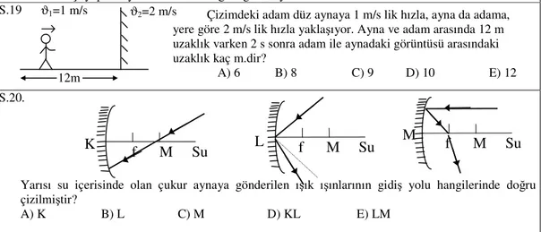 Tablo 2. Ba arı testinde ö rencilerin cevaplamada zorluk çektikleri sorulardan bazıları 