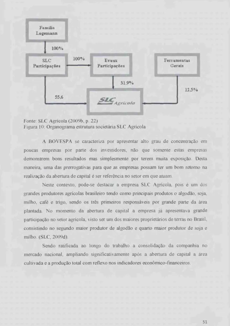 Figura 10: Organograma estrutura  societária SLC  Agricola 