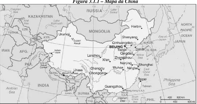 Figura 3.1.1 – Mapa da China 