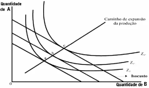 Figura 4 - Caminho de expansão e curva de Custo Total a longo prazo de uma empresa  Fonte: PINDYCK &amp; RUBINFELD, 2005